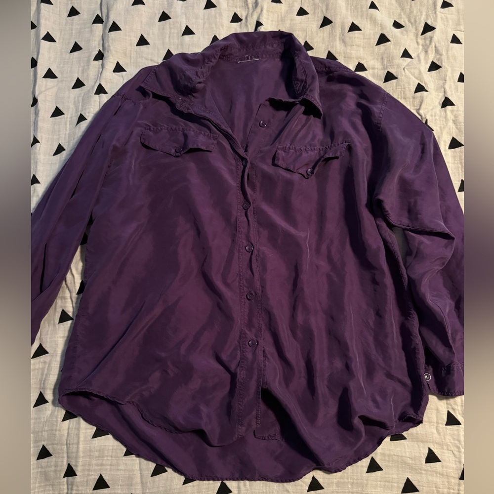 Purple silk button-up